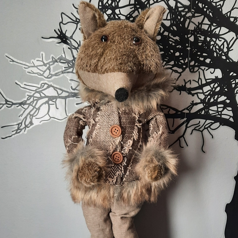 Fox Whimsical Plush Standing Christmas Holiday Winter Decoration Adorable NWT